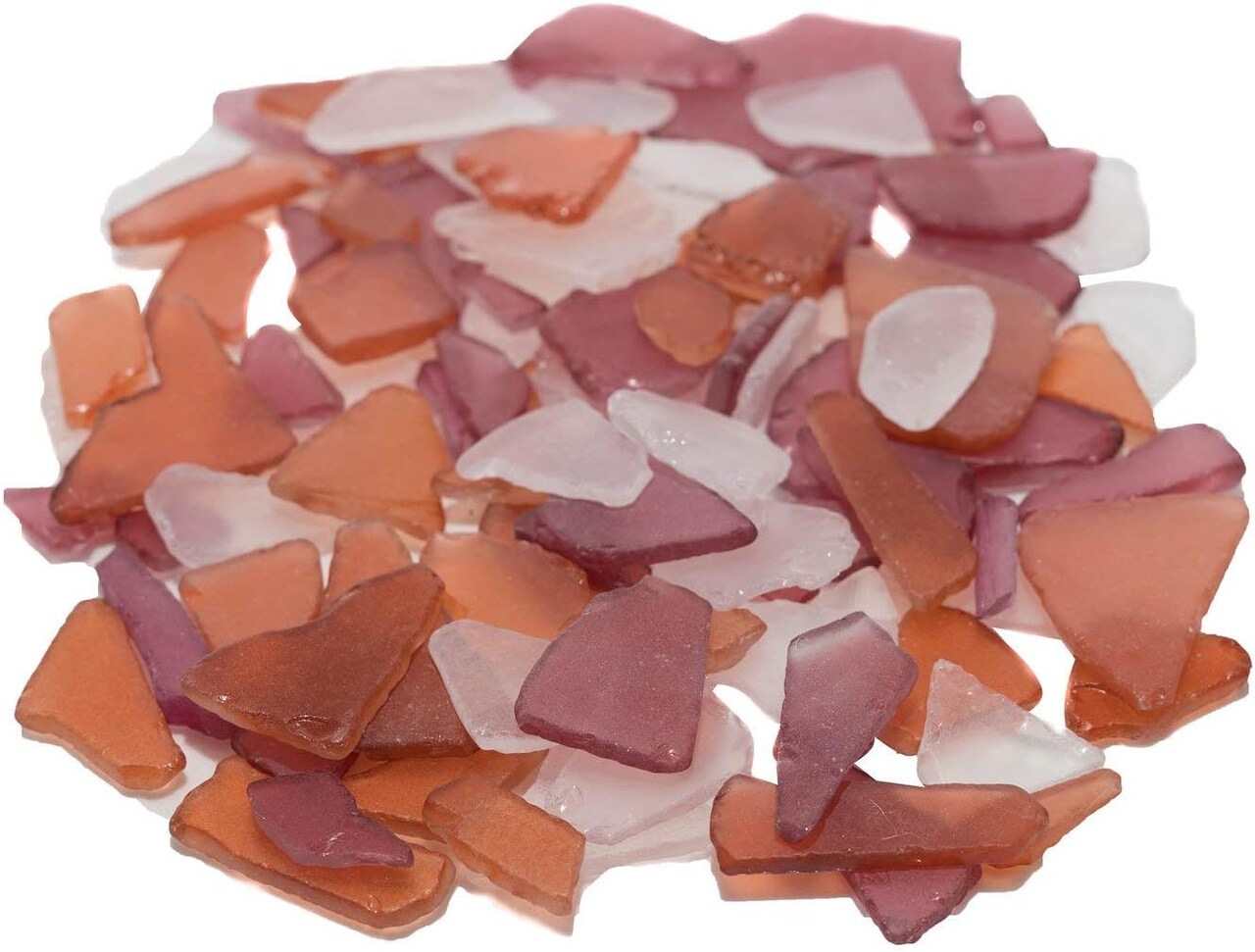 Sea Glass Craft 11 Ounces Amber Brown Red and Frosted White Sea Glass Mix Decor Bulk Seaglass Pieces for Beach Wedding Decor and Crafts